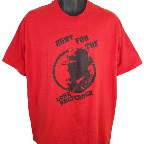 Hunt For The Lube Pretender T Shirt Vintage 90s Bermuda Made In USA Mens 2XL - Picture 1 of 6